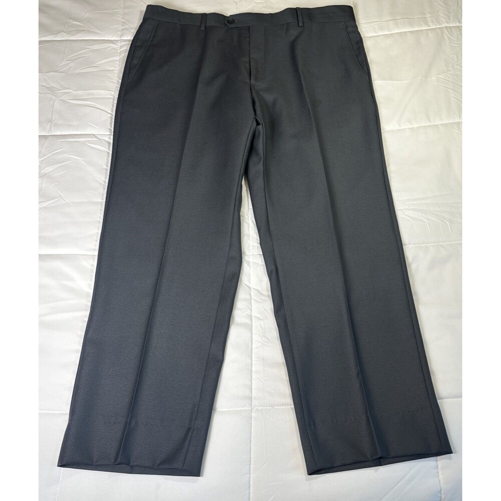 Zignone Pants Mens 40 Gray Super 120s Wool Dress Slacks Flat Front Italian
